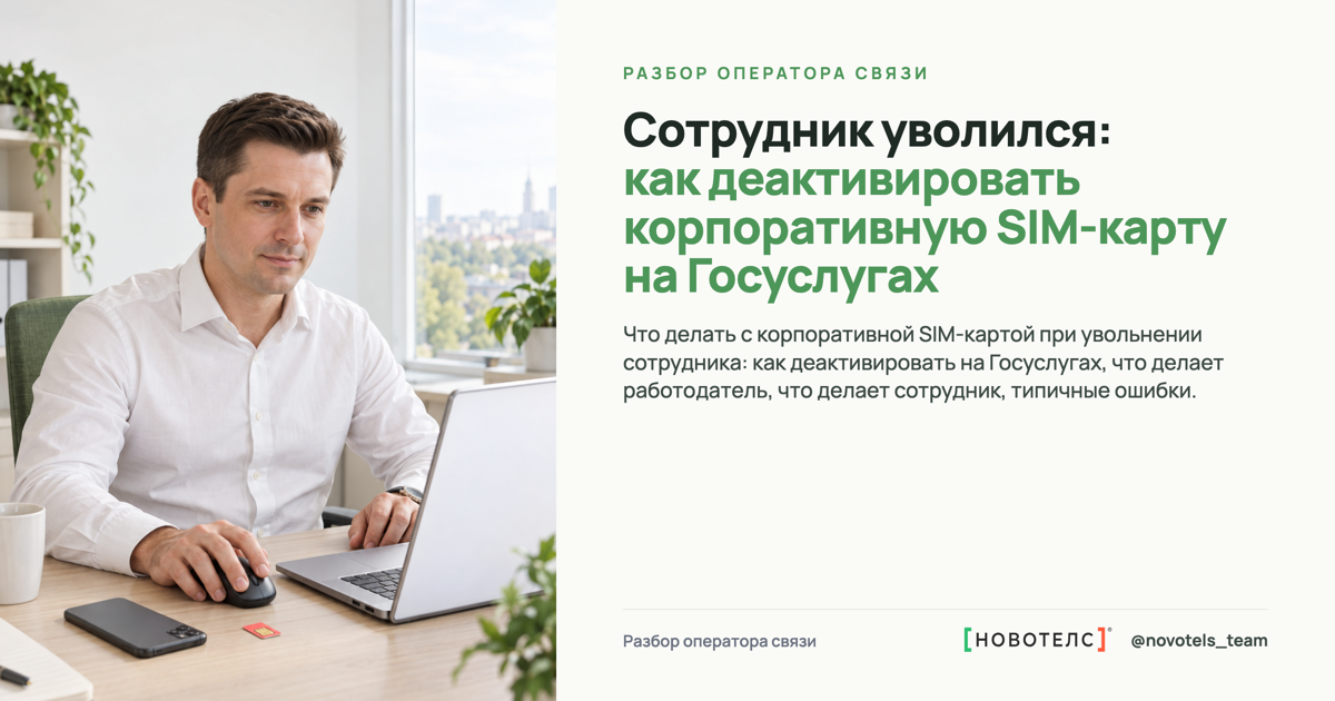 Сотрудник уволился: как деактивировать корпоративную SIM-карту на Госуслугах