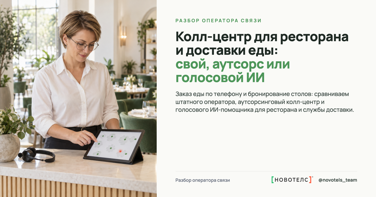 Колл-центр для ресторана и доставки еды: свой, аутсорс или голосовой ИИ
