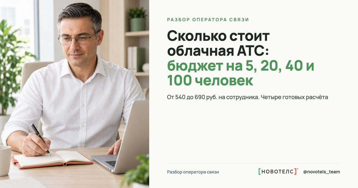 Сколько стоит облачная АТС: бюджет на 5, 20, 40 и 100 человек