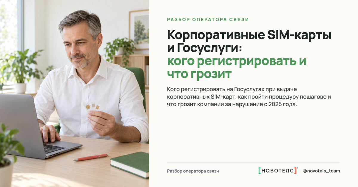 Корпоративные SIM-карты и Госуслуги: кого регистрировать и что грозит