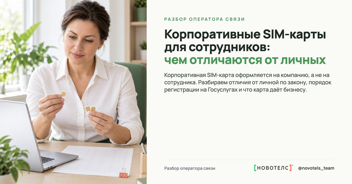 Корпоративные SIM-карты для сотрудников: чем отличаются от личных