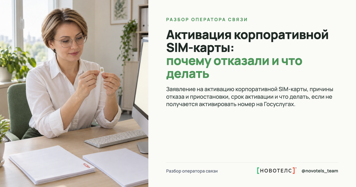 Активация корпоративной SIM-карты: почему отказали и что делать