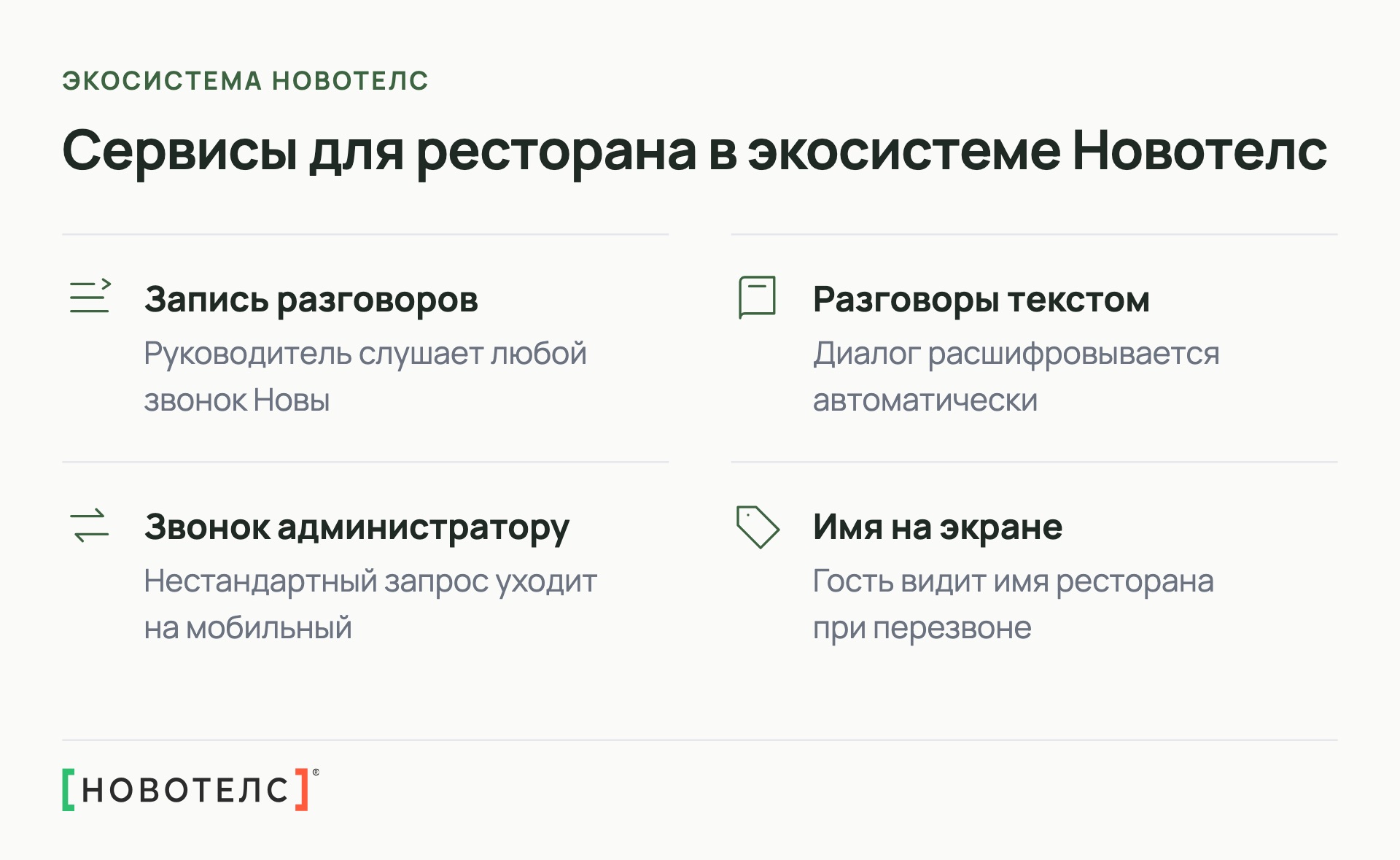 Сервисы для ресторана в экосистеме Новотелс