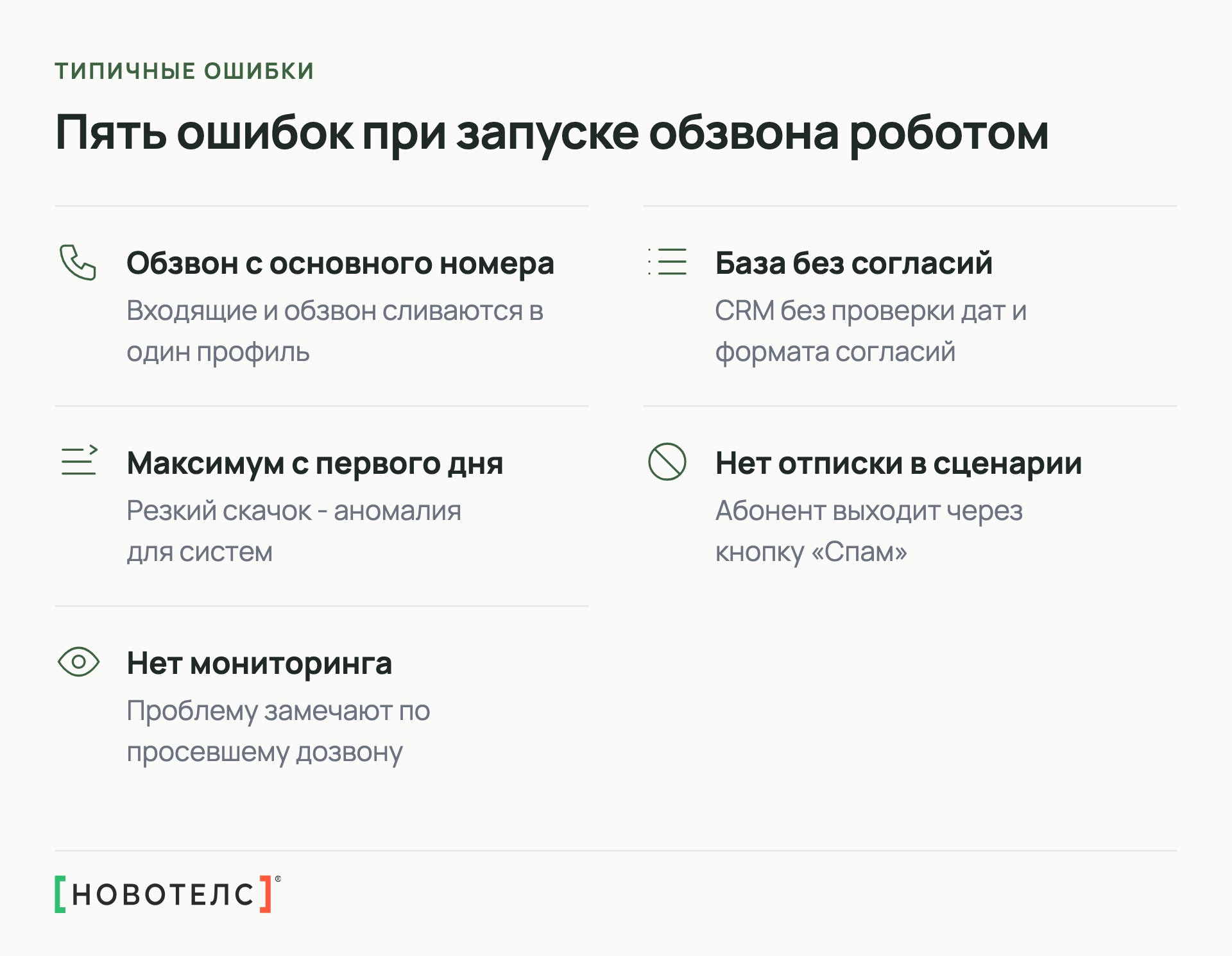 Пять ошибок при запуске обзвона роботом