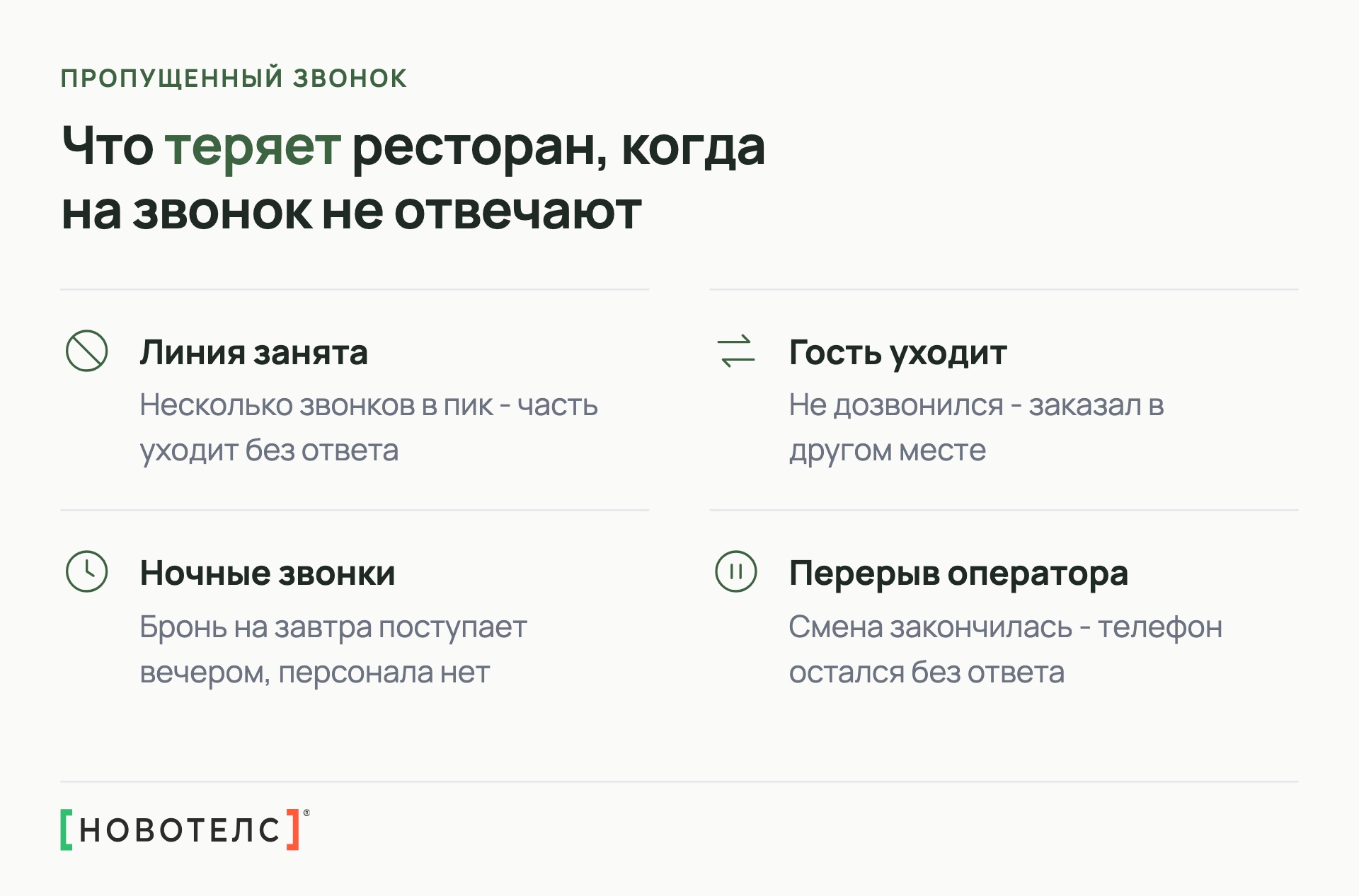 Что теряет ресторан, когда на звонок не отвечают